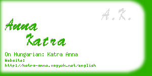 anna katra business card